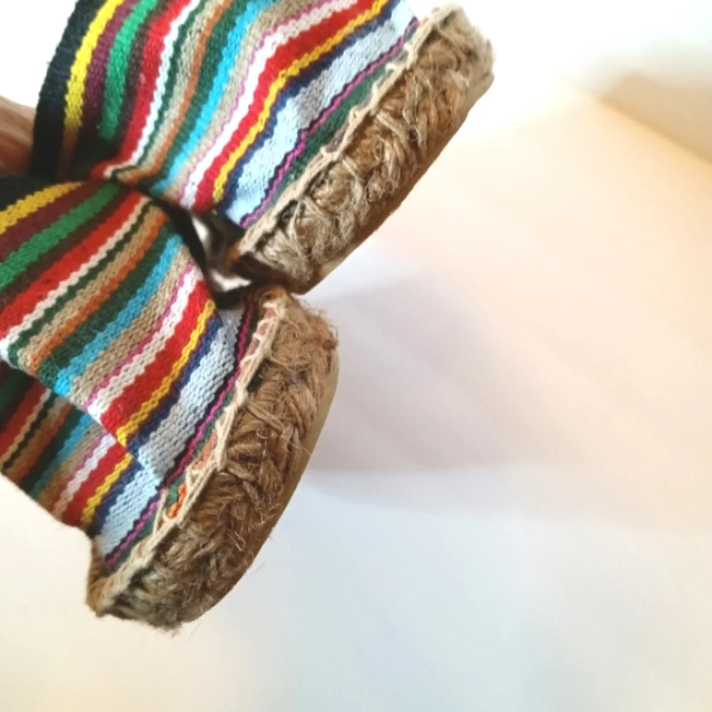 NWOT Ropey Soles Cool Blues Striped  French Espadrilles